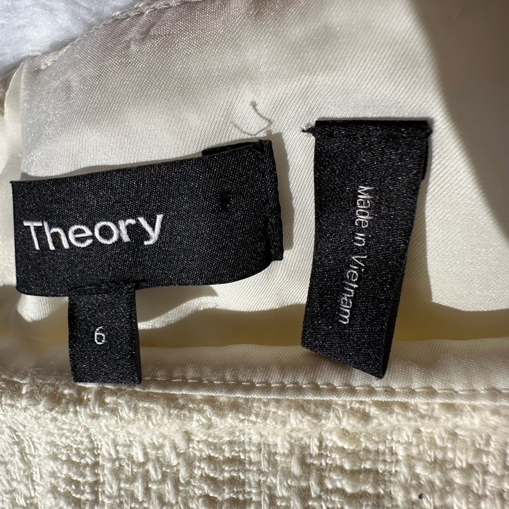 Theory Cream Textured Skirt
